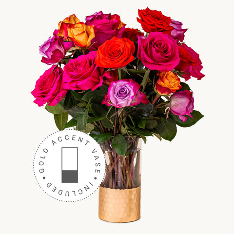 Kaleidoscope Rose + Accent vase